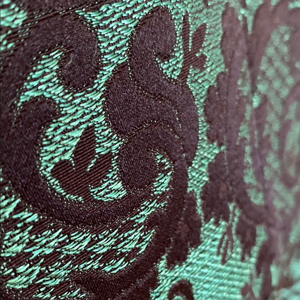 Aidan Mattox Floral Embroidered Lace Green and Black Mini Dress Paisley Formal - Picture 6 of 12